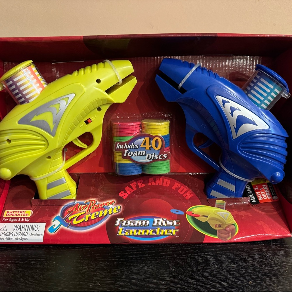 Foam Disc Launcher Set - Yellow and Blue